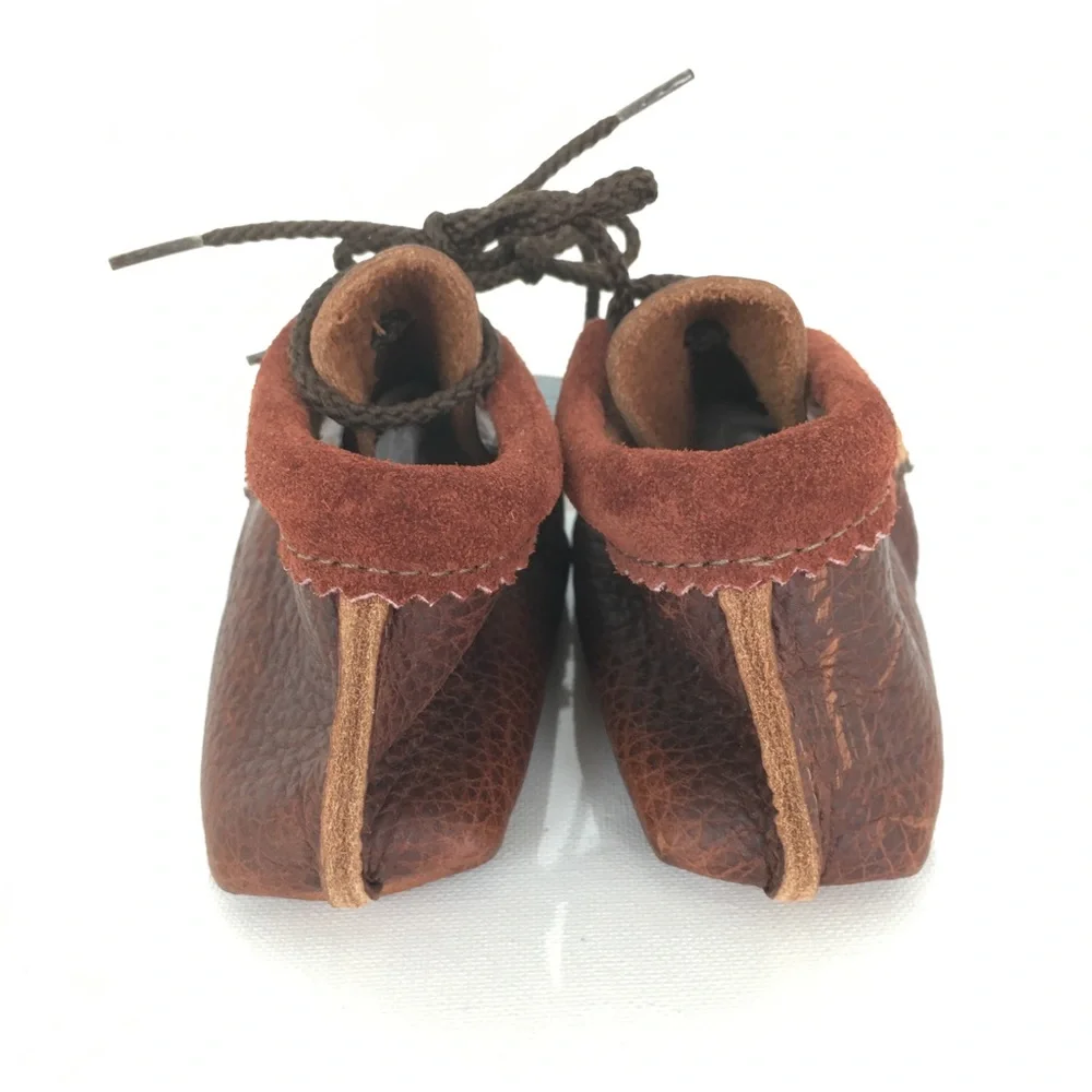 Itasca Leathergood Brown Leather Baby Moccasins NEW Infant Bootie Shoes Size XL